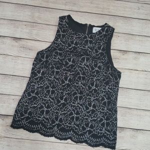 3/$15  Elle Black and White Sleeveless Top